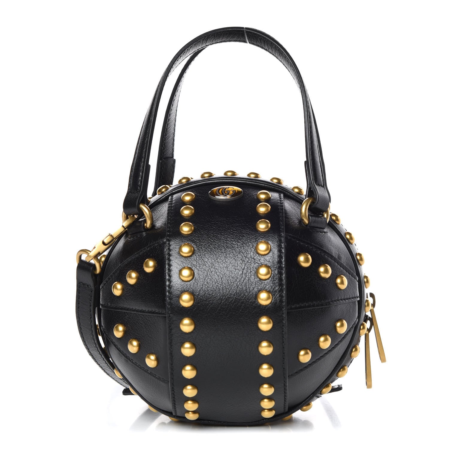 Gucci Calfskin Studded Mini Tifosa Baseball Shaped Shoulder Bag Black 1 of 10