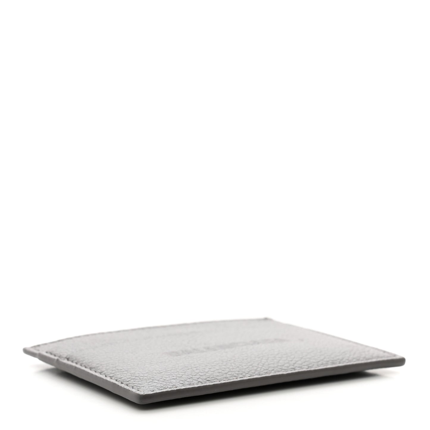Grained Calfskin Logo Cash Card Holder Graphite Black