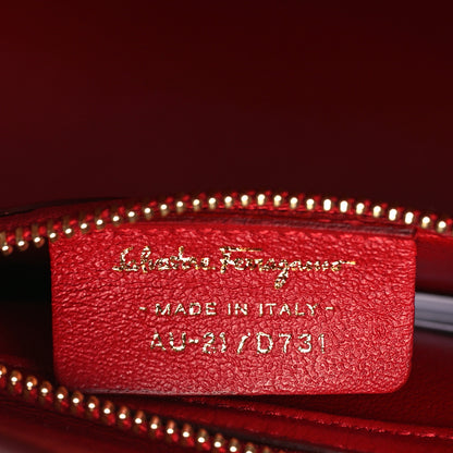 Salvatore Ferragamo Calfskin Abbey Crossbody Shoulder Bag Red 5 of 9