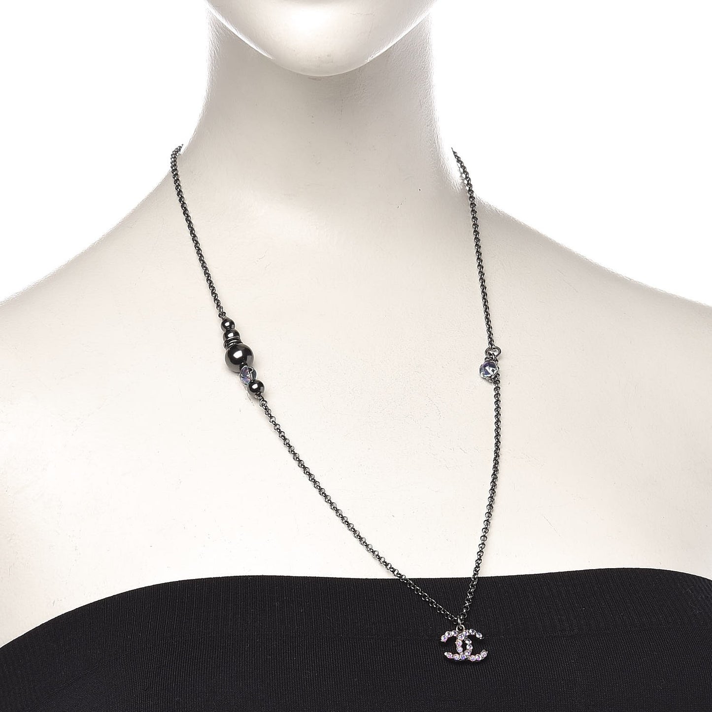 Ruthenium Crystal CC Necklace Iridescent Purple