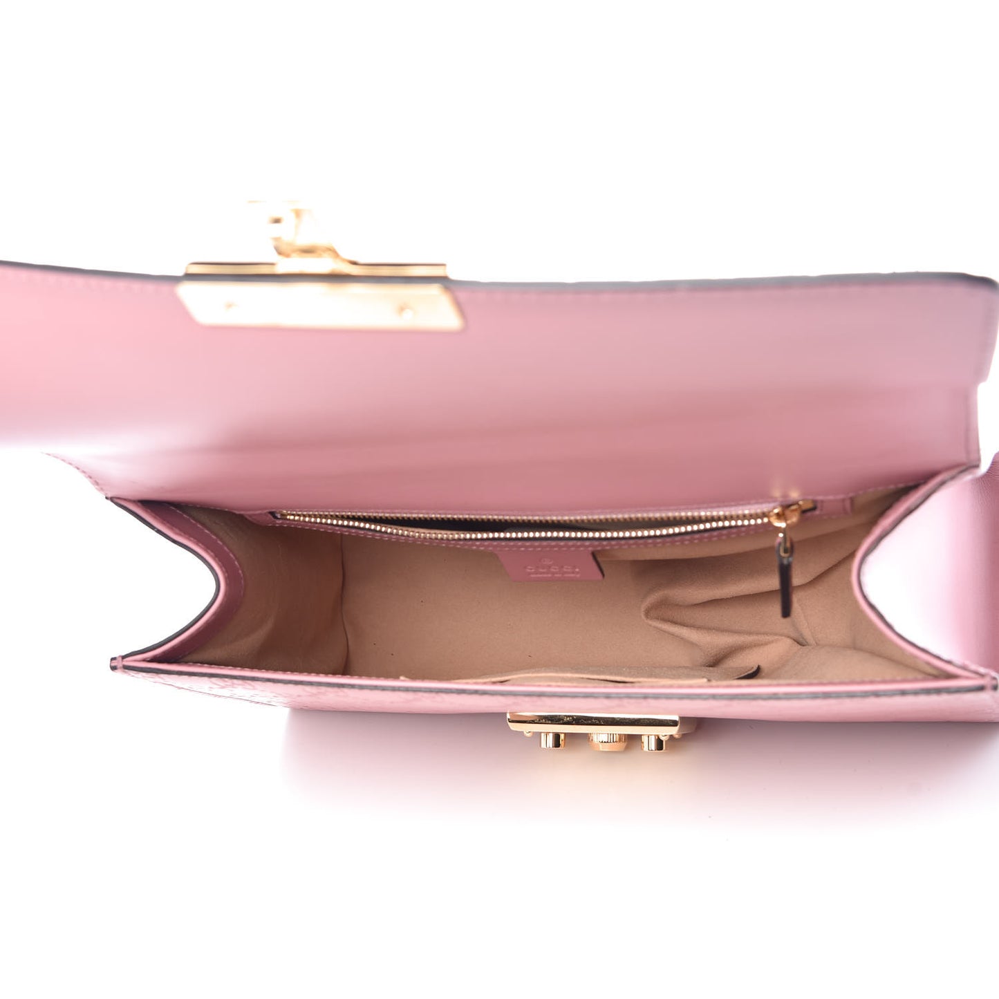 Guccissima Signature Medium Padlock Shoulder Bag Rose Baby Candy