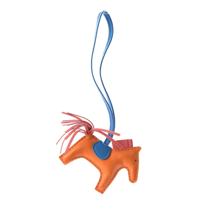 Hermes Milo Lambskin Grigri Rodeo Horse Bag Charm PM Orange Bleu Zanzibar Rose Azalee 1 of 4