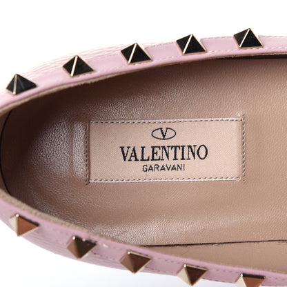 Valentino Garavani Pebbled Calfskin Rockstud Ballerina Flats 39.5 Water Rose 8 of 11