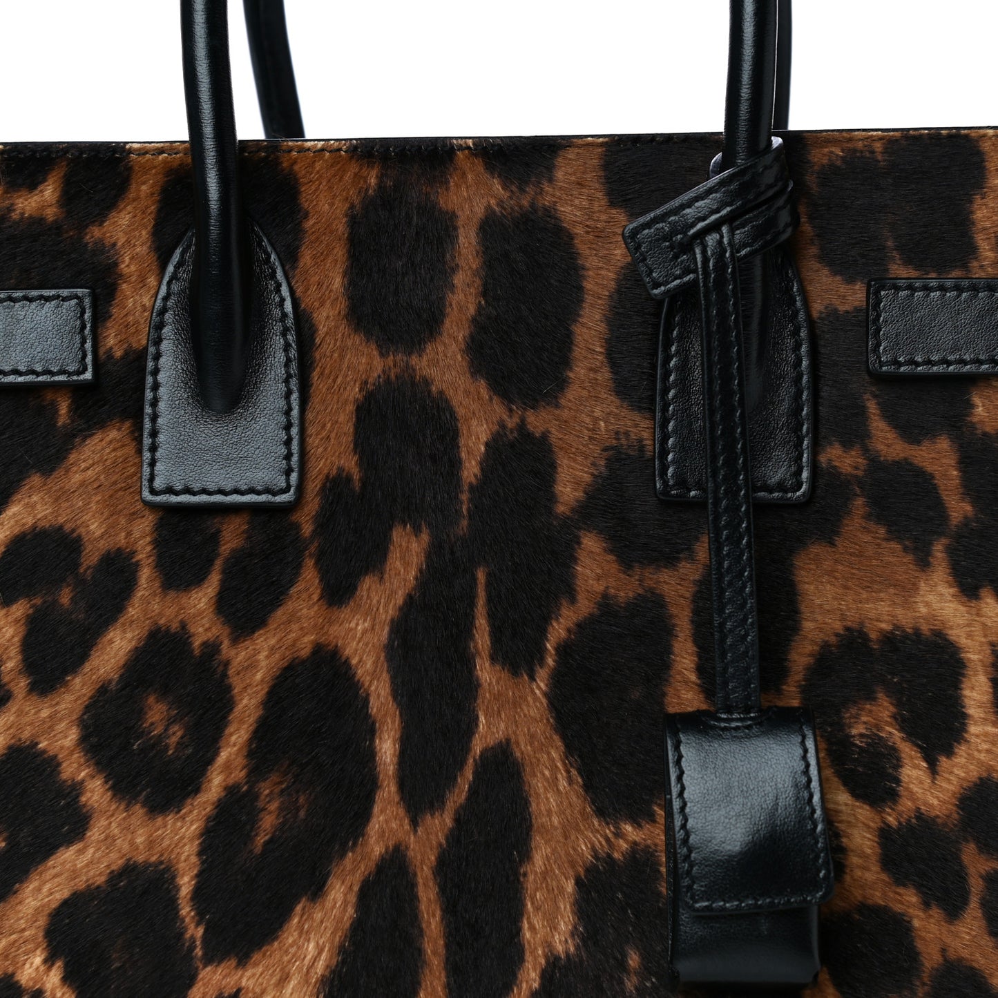 Pony Effect Calfskin Leopard Print Baby Supple Sac De Jour