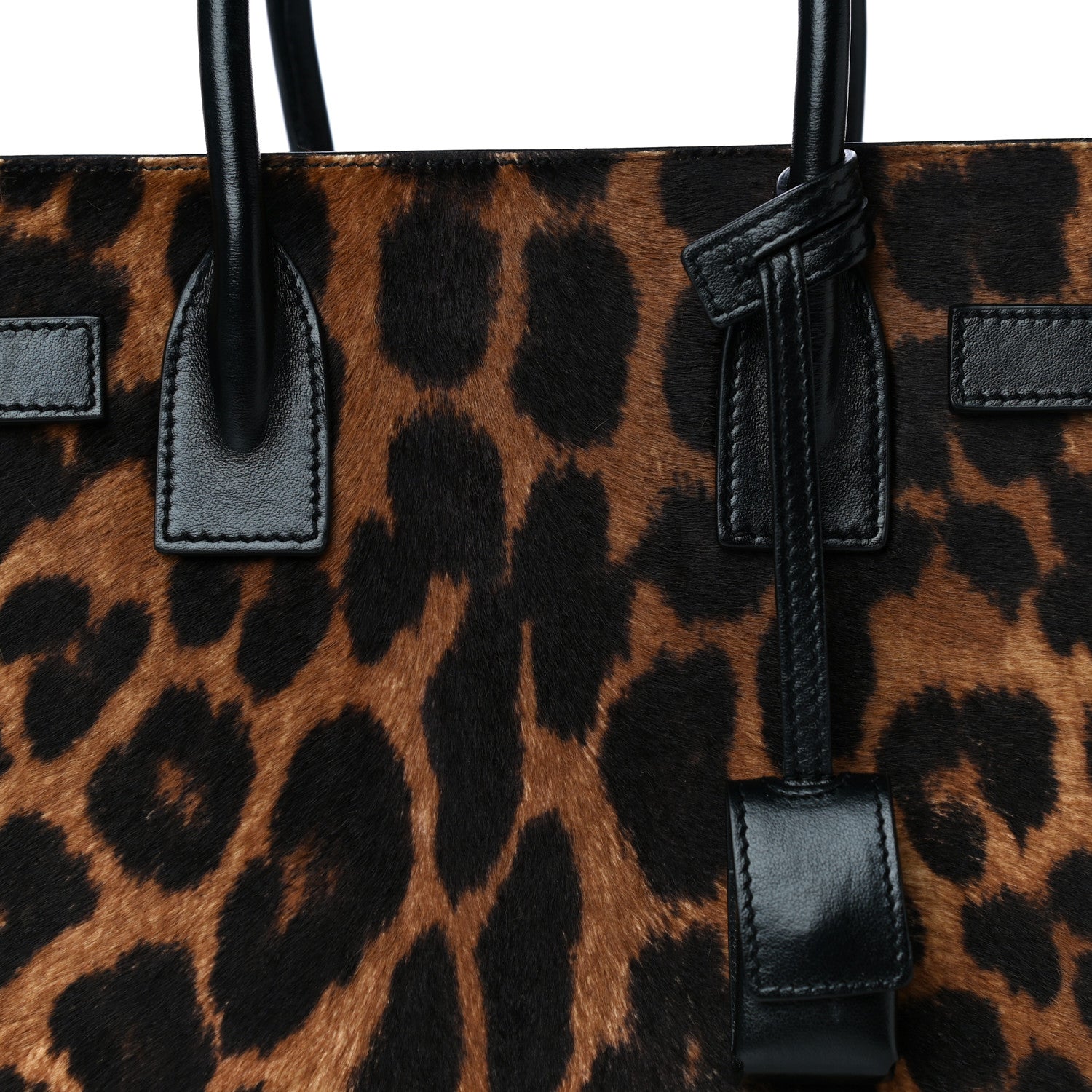 Saint Laurent Pony Effect Calfskin Leopard Print Baby Supple Sac De Jour 8 of 12