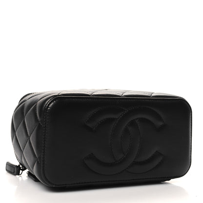 Chanel Lambskin Quilted Small Top Handle Vanity Case With Chain So Black 4 of 13