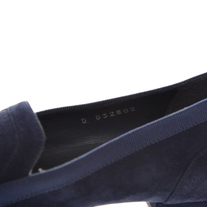 Chanel Suede CC Loafers 35.5 Navy 6 of 11