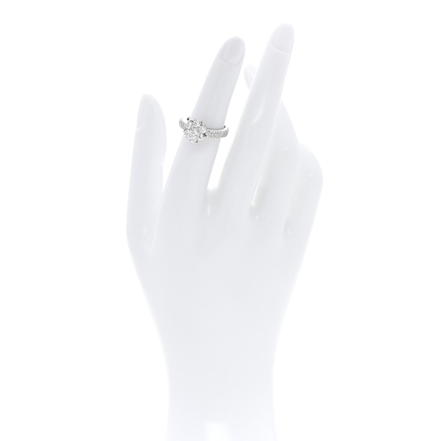 Parker & West by FASHIONPHILE Platinum Diamond 1.17ctw Flower Pave Ring 49 5 2 of 4
