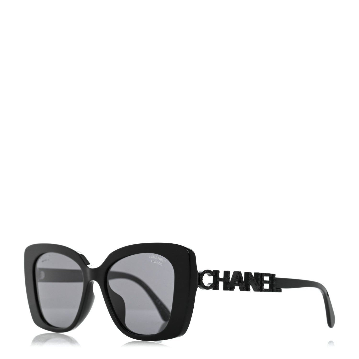 Chanel Acetate Strass Polarized Square Sunglasses 5422-B Black 1 of 9