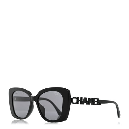 Chanel Acetate Strass Polarized Square Sunglasses 5422-B Black 1 of 9