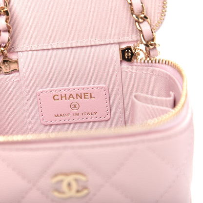 Chanel Caviar Quilted Mini Vanity Case With Chain Light Pink 6 of 11