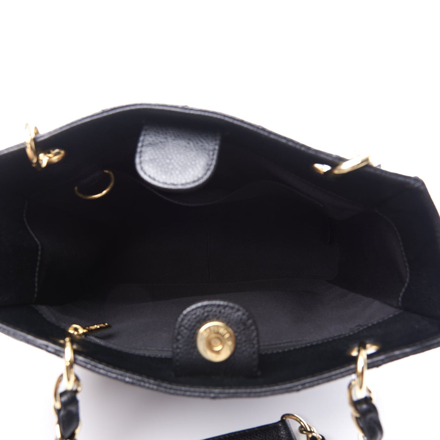 Caviar Quilted Petit Shopping Tote PST Black