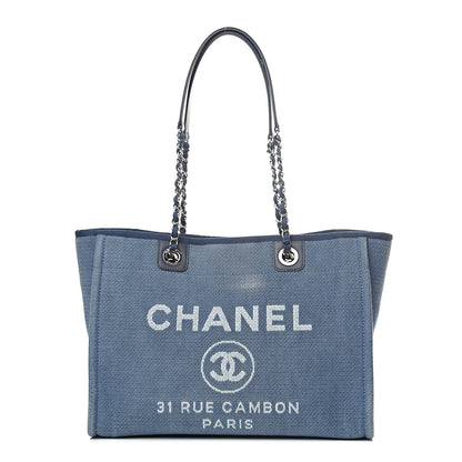 Chanel Canvas Small Deauville Tote Blue 1 of 15