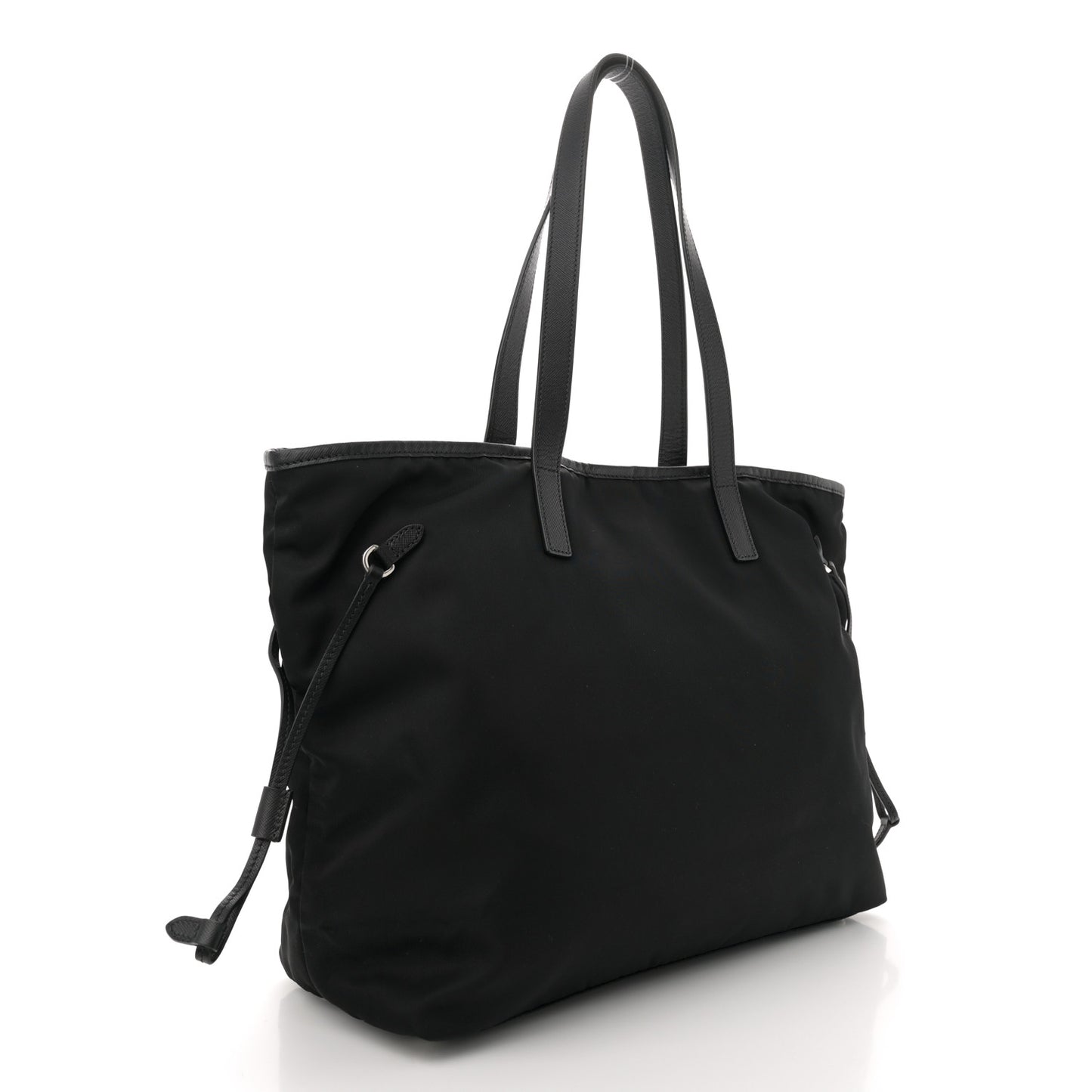Tessuto Nylon Saffiano Shopping Tote Black