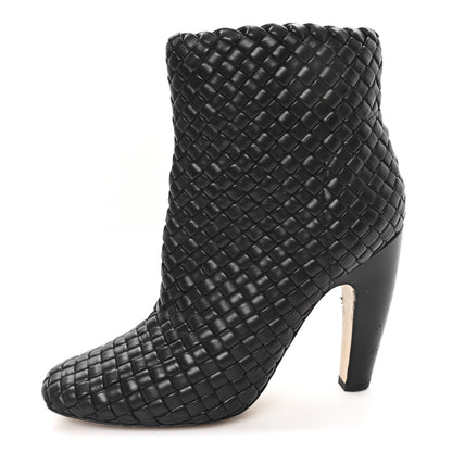 Bottega Veneta Nappa Padded Intreccio Canalazzo Ankle Boots 38 Black 1 of 10