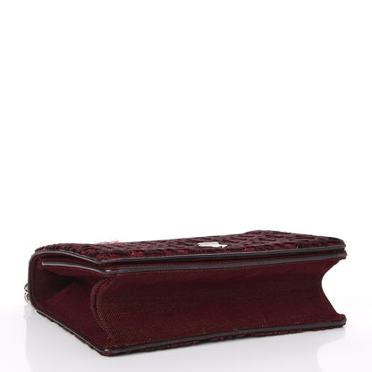 Christian Dior Velvet Monogram Print Medium Diorama Flap Bag Burgundy Red 4 of 7