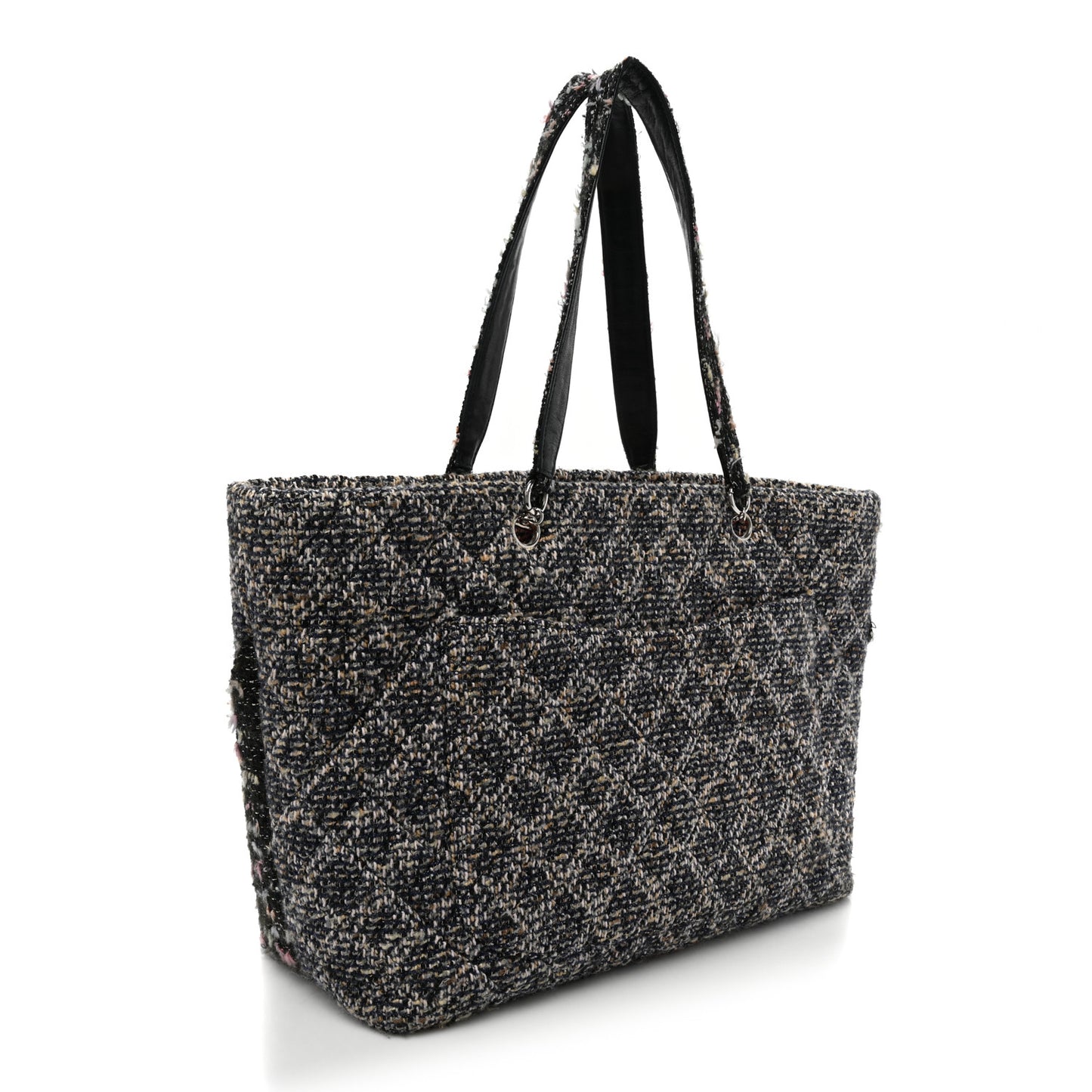Tweed Quilted Cambon Tote Black