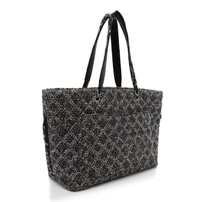 Chanel Tweed Quilted Cambon Tote Black 3 of 16