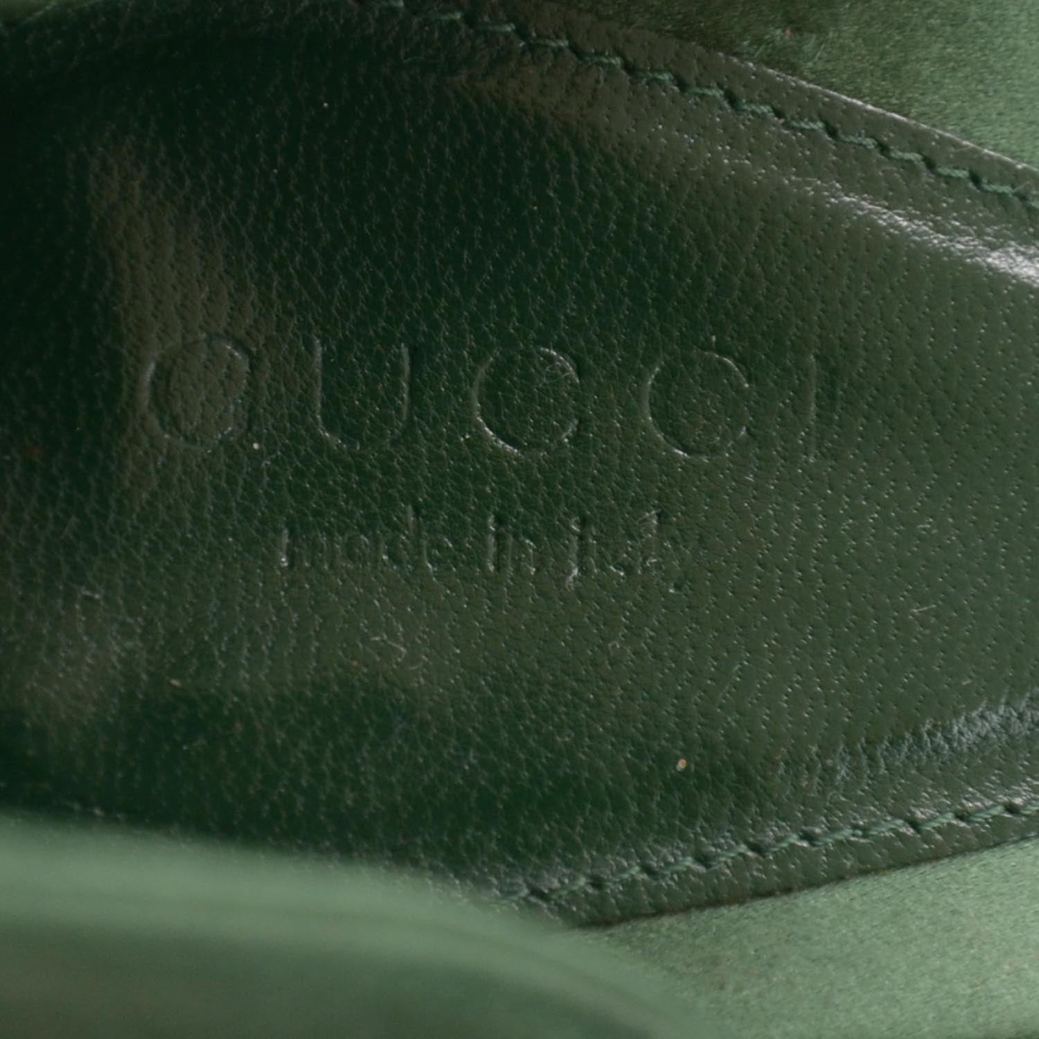 Gucci Satin Crystal Horsebit Hollywood Pumps 7.5 Green 5 of 7