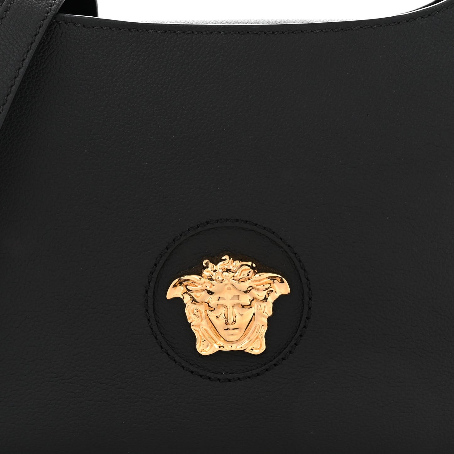 Calfskin La Medusa Medium Hobo Crossbody Black