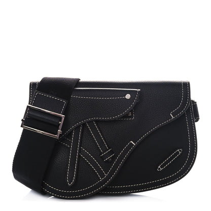 Christian Dior X KAWS Grained Calfskin Saddle Pouch Black 1 of 11