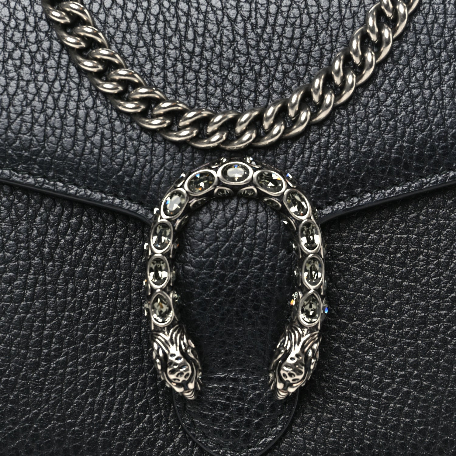 Gucci Calfskin Mini Dionysus Chain Wallet Black 8 of 10