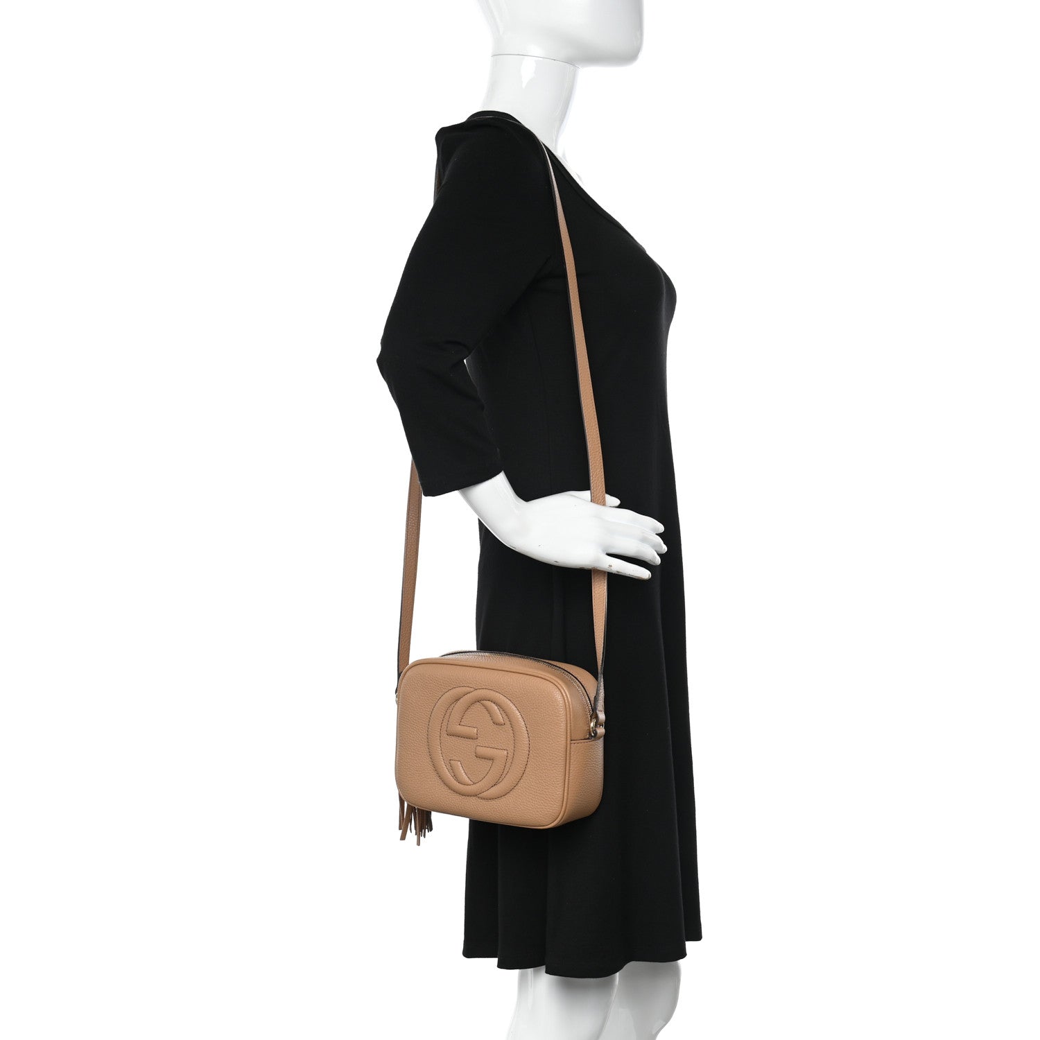 Gucci Pebbled Calfskin Small Soho Disco Bag Camelia 2 of 12