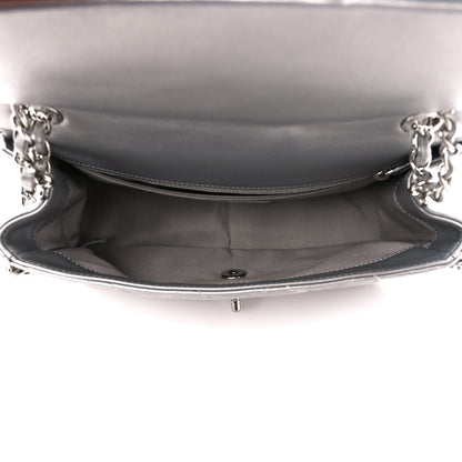 Chanel Metallic Lambskin Medium Chain All Over Flap Silver 5 of 12