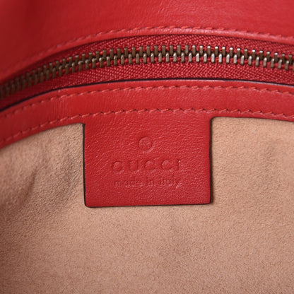 Gucci Calfskin Matelasse Small GG Marmont Shoulder Bag Hibiscus Red 5 of 7