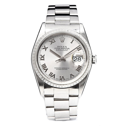 Rolex Stainless Steel 36mm Oyster Perpetual Datejust Watch Silver Roman 16220 1 of 6
