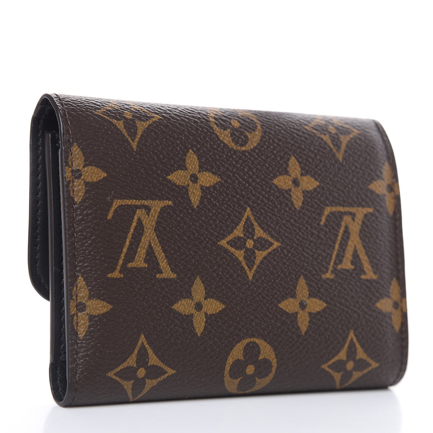 Monogram Flower Lock Compact Wallet Black