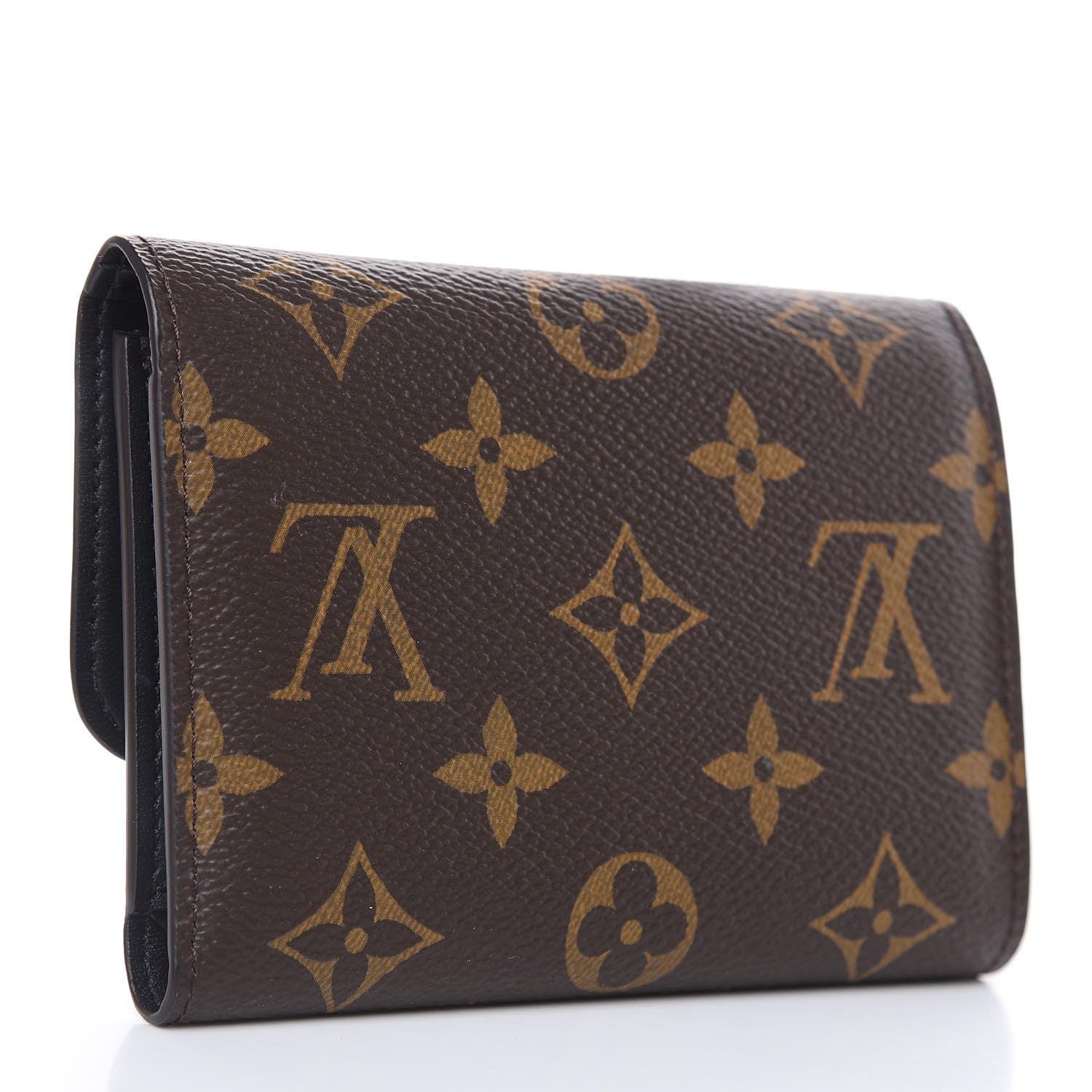Louis Vuitton Monogram Flower Lock Compact Wallet Black 3 of 7