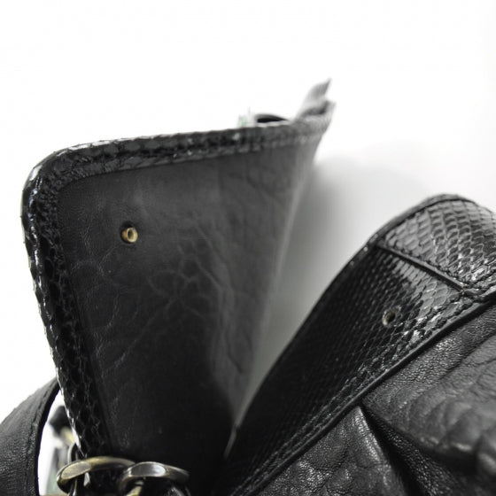 Nappa Python Floral B Bag Black