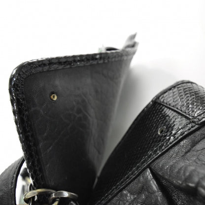 Fendi Nappa Python Floral B Bag Black 6 of 11