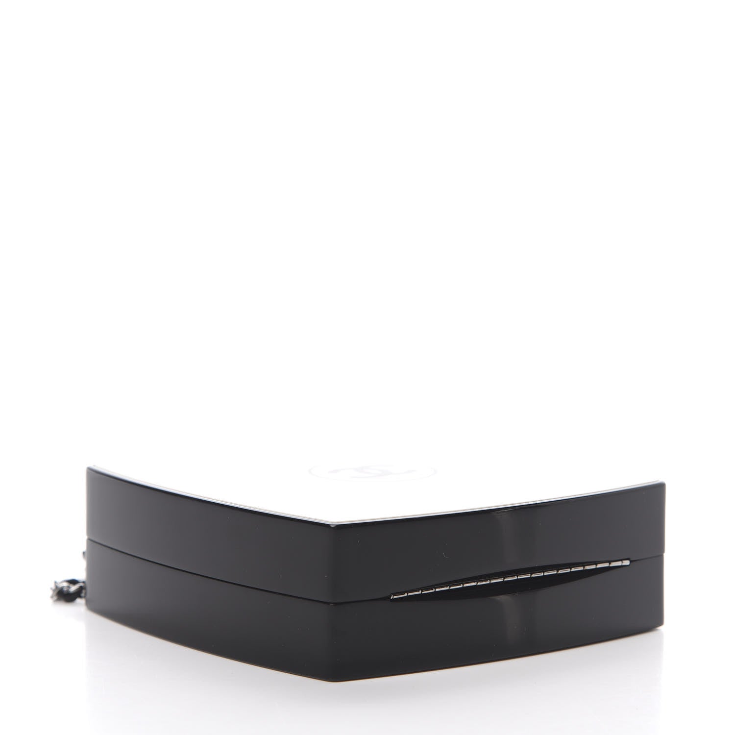 Chanel Plexiglass Compact Box Clutch Black Ivory 4 of 10