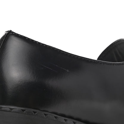Prada Spazzolato Metal Triangle Logo 50mm Loafers 37 Black 10 of 10