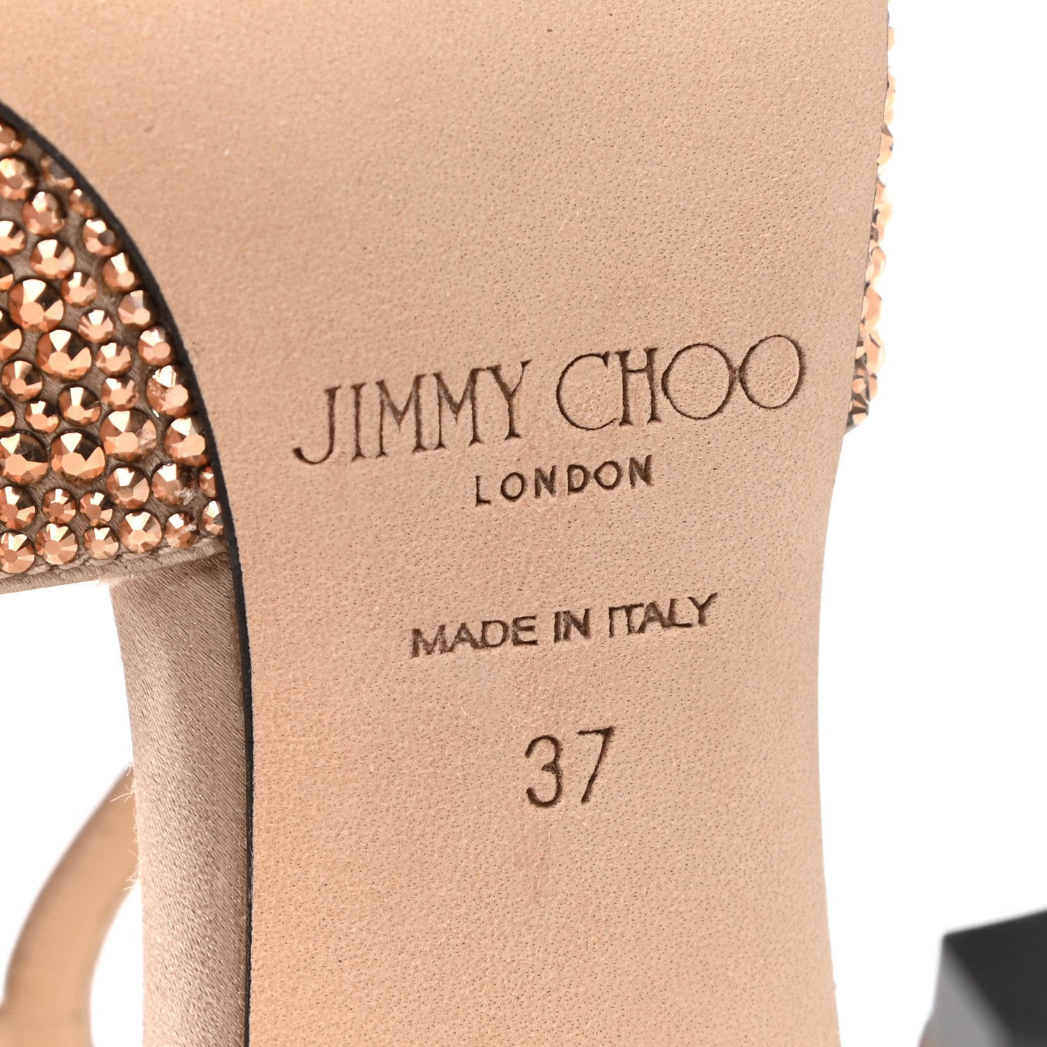 Jimmy Choo Crystal Satin Lancer 100 Pumps 37 Rose Gold 6 of 7