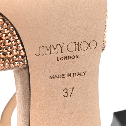 Jimmy Choo Crystal Satin Lancer 100 Pumps 37 Rose Gold 6 of 7