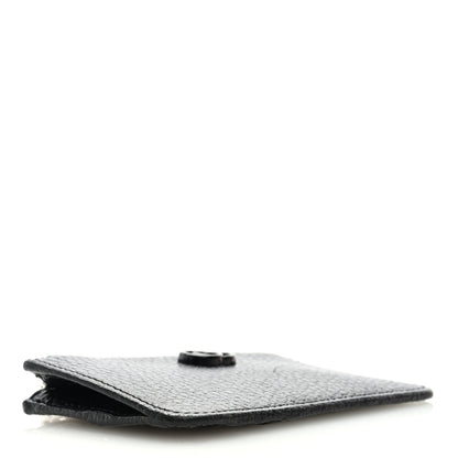 Gucci Dollar Calfskin Enamel Monochrome GG Marmont Key Case Card Holder Black 4 of 6