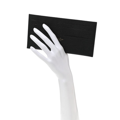 Louis Vuitton Calfskin Felicie Chain Wallet Card Holder Insert Black 2 of 7