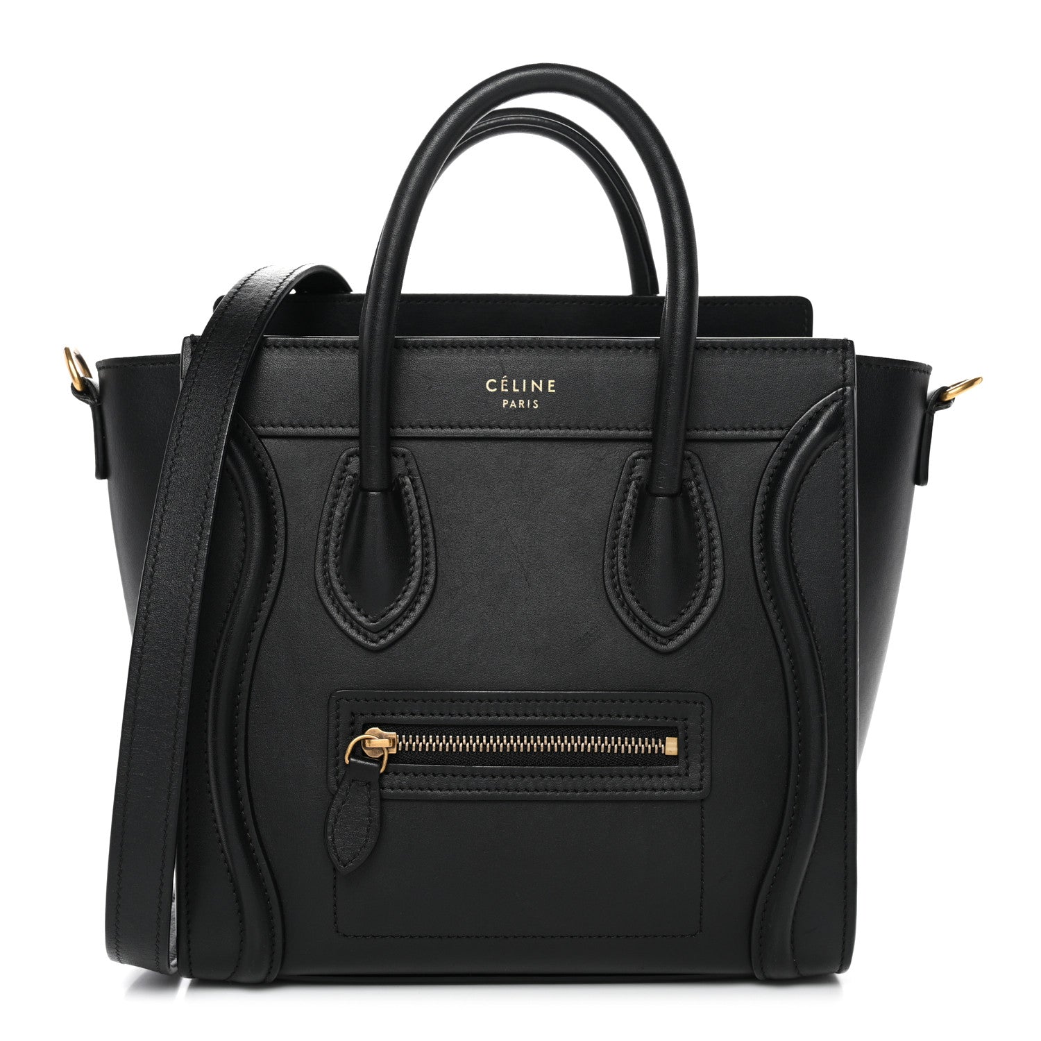 Celine Smooth Calfskin Nano Luggage Black 1 of 10