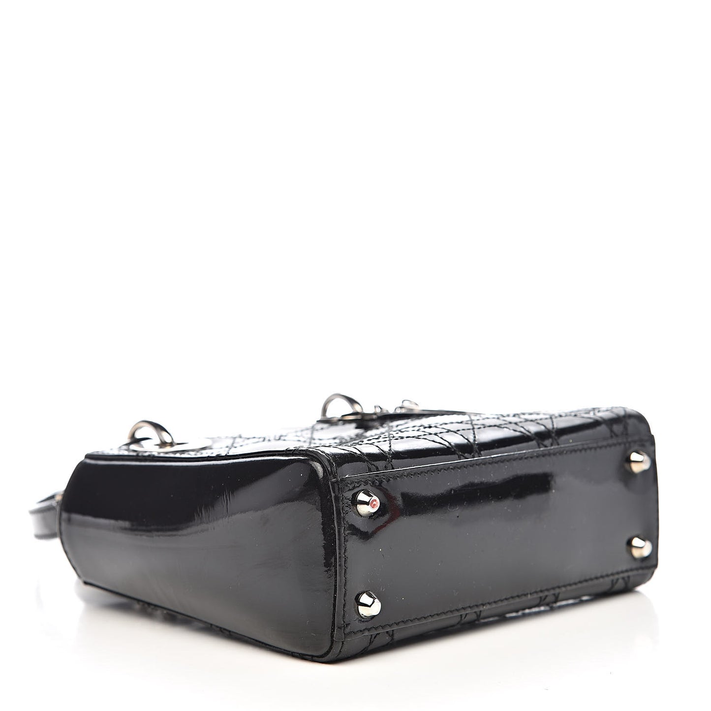 Patent Cannage Mini Lady Dior Black