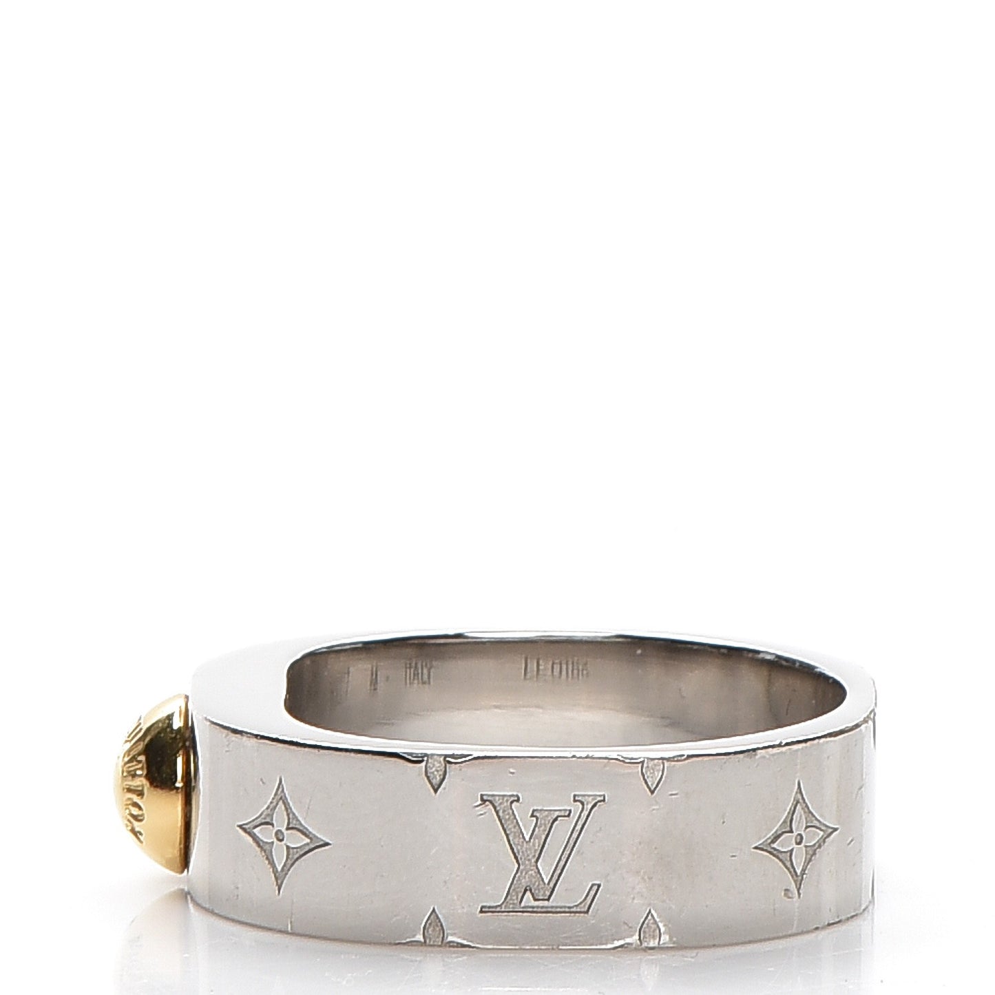 Brass Monogram Engraved Nanogram Ring M Palladium