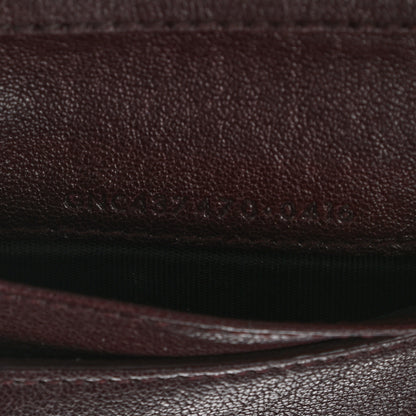 Saint Laurent Calfskin Mixed Matelasse Chevron Monogram Compact Zip Around Wallet Dark Brown 7 of 7