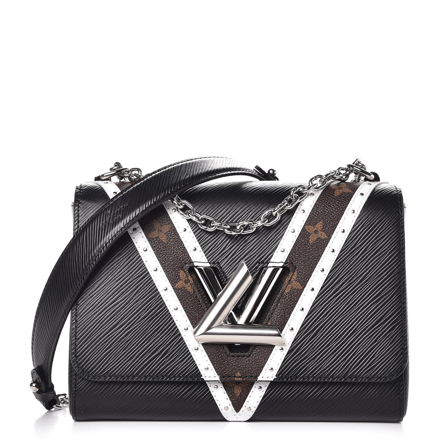 Epi Monogram Twist Shoulder Bag MM Black