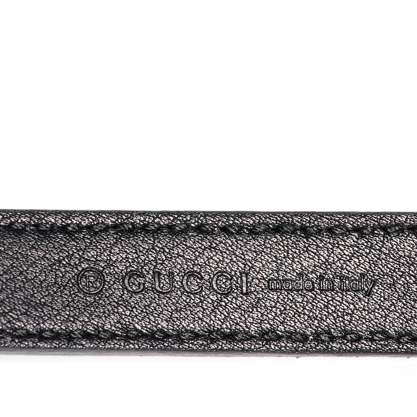 Leather Horsebit Thin Belt 80 32 Black