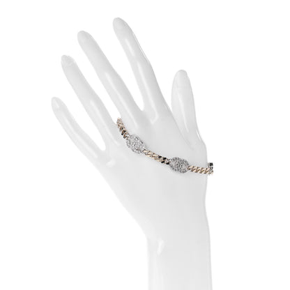 Chanel Crystal CC Chain Bracelet Gold Silver 2 of 4