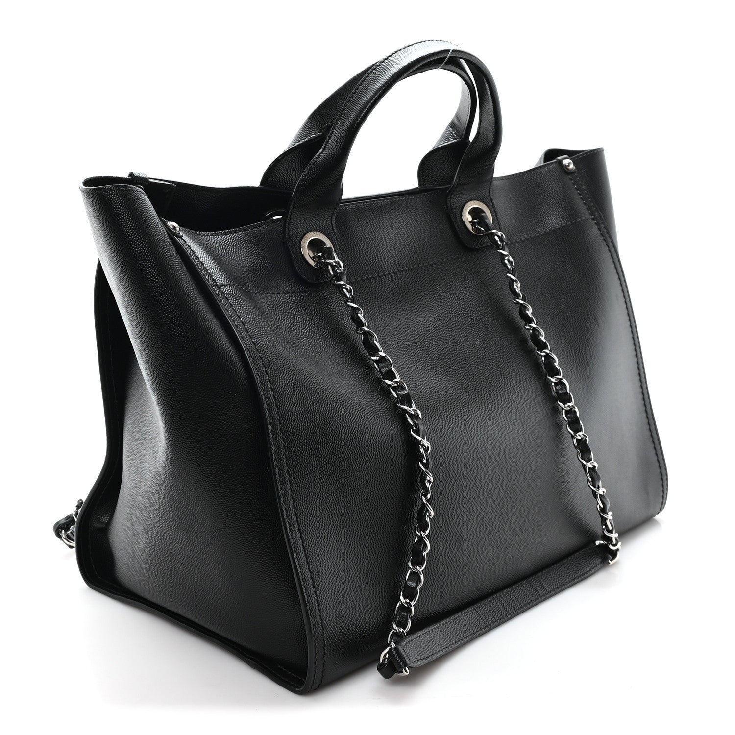 Chanel Caviar Medium Studded Deauville Tote Black 3 of 12