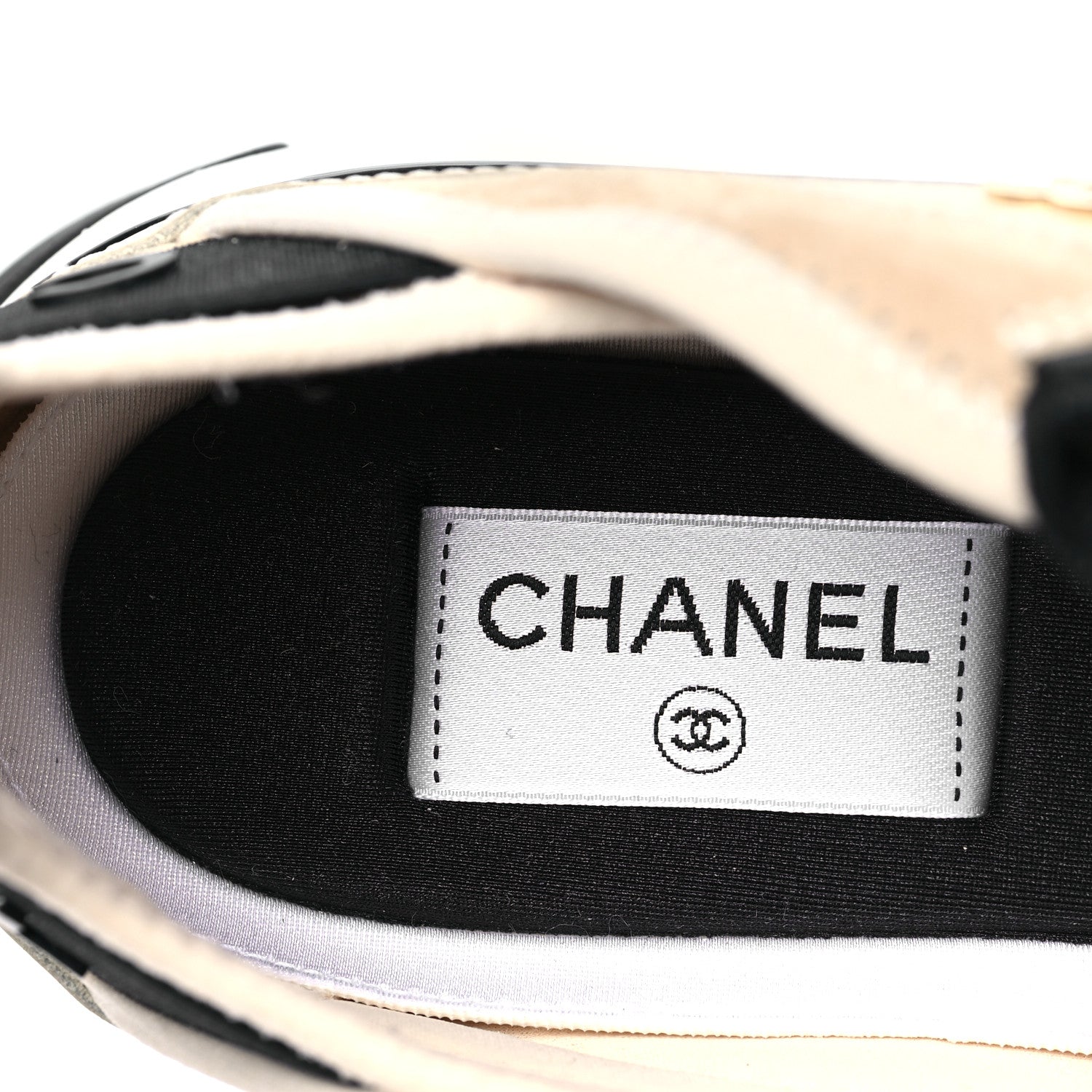 Chanel Velvet Calfskin Mixed Fibers CC Sneakers 40 Beige 8 of 9