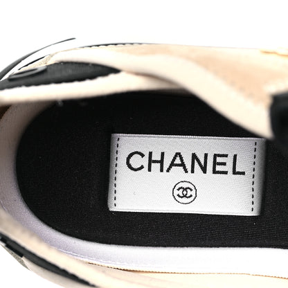 Chanel Velvet Calfskin Mixed Fibers CC Sneakers 40 Beige 8 of 9